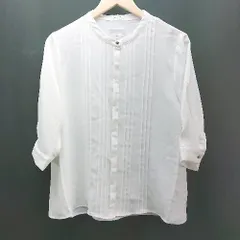 ◇ 新品 GLACIER グラシア 透け感あり　涼し気 上品 大人女子 長袖 シャツ サイズLL ホワイト レディース E  【1306260028655】