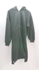 ◇ me+em select 裏起毛 スリット ロング ワンピース ビックシルエット 長袖 パーカー サイズFREE ブラック レディース E  【1306260029287】