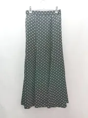 ◇ ◎ ●未使用● Discoat バックウエストゴム 水玉 裏地あり ロング フレアー スカート サイズFREE ブラック レディース E  【1306260029942】