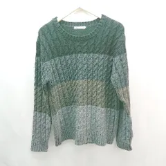 ◇ SEVENDAYS＝SUNDAY アラン模様 ラウンドネック ビックシルエット 長袖 セーター サイズL ブラック/グレー レディース E  【1306260029881】