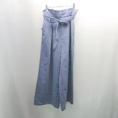 ◇ ◎ ViS ビス バックウエストゴム ワンタック ハイウエスト ワイドパンツ サイズL ブルー レディース E  【1306260030757】