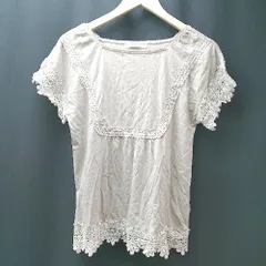 ◇ BEAUTY&YOUTH UNITED ARROWS スクエアネック 袖裾レース フェミニン 半袖 カットソー 表記なし ベージュ系 レディース E  【1306260031662】