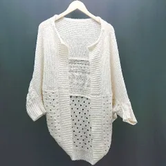 ◇ Jill Stuart 092-270349 ケーブル ポンチョ カジュアル ニット 長袖 カーディガン サイズM アイボリー レディース E  【1306260032171】