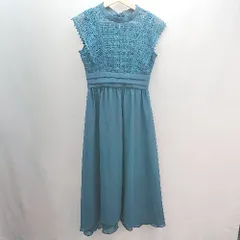 ◇ POUR VOUS ウエストゴム バックリボン ガーリー かわいい ロング ワンピース サイズS ブルー系 レディース E  【1306260033147】