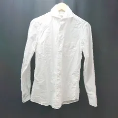 ◇ a day in the life 透け感あり 胸ポケット 無地 定番シルエット 長袖 シャツ サイズS ホワイト メンズ E  【1306260033833】