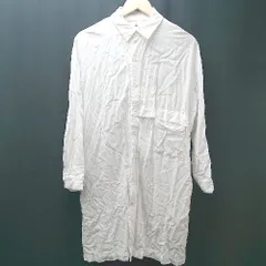 ◇ parfum charmant fleur 透け感あり ロング丈 無地 オーバーサイズ 長袖 シャツ サイズFREE ホワイト レディース E  【1306260033710】