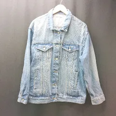 ◇ RETRO GIRL オーバーサイズ 胸ポケット 袖口ボタン有り 長袖 ジージャン サイズM ブルー系 レディース E  【1306260034632】