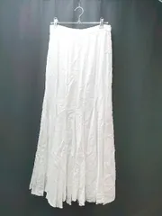 ◇ ◎ ROUGE VIF サイドファスナー 透け感あり 薄手 ロング フレアー スカート サイズ36 ホワイト レディース E  【1306260034618】