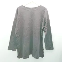 ◇ Basque バスク ラウンドネック 無地 ビックシルエット 長袖 Tシャツ サイズXL ネイビー系 メンズ E  【1306260034588】