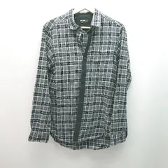 ◇ COMME CA MEN フロントボタン カジュアル かっこいい おしゃれ 長袖 シャツ サイズM グレー/ブラック/ホワイト メンズ E  【1306260035820】