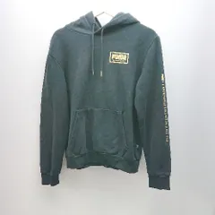 ◇ PUMA ロゴ入り カジュアル かっこいい おしゃれ お出かけ 長袖 パーカー サイズM ブラック レディース E  【1306260035721】