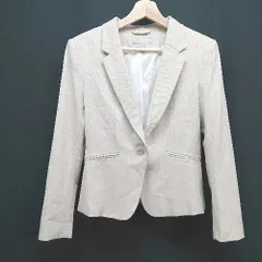 ◇ ●美品● H＆M フロントボタン 肩パット キレイめ おしゃれ 長袖 ジャケット サイズS ベージュ系 レディース E  【1306260035486】