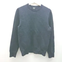 ◇ UNIQLO ユニクロ ケーブル クルーネック ストレッチ シンプル オシャレ 長袖 ニット サイズS ネイビー レディース E  【1306260037633】