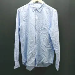 ◇ nano universe ナノ ユニバース ボタンダウン 胸ポケット シンプル オシャレ 長袖 シャツ サイズL ブルー メンズ E  【1306260038005】