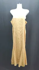 ◇ LOWRYS FARM サイドジップ 裏地 肩調節 シンプル ノースリーブ ロング丈 ワンピース サイズF イエロー レディース E  【1306260037756】