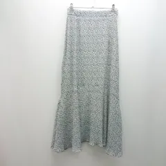 ◇ mystic ミスティック ウエストゴム バックジップ 花柄 裏地 薄手 膝丈 フレア スカート 表記なし ブルー系 レディース E  【1306260037718】のサムネイル