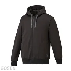 ゴーセン GOSEN 裏起毛ストレッチジップアップパーカー テニス・バドミントン アパレル(メンズ・ユニ) (W2540)、(39)ブラック