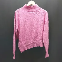 ◇ ROSE BUD ローズ バッド ハイネック ケーブル 起毛 シンプル オシャレ 長袖 ニット サイズF ピンク レディース E  【1306260038524】