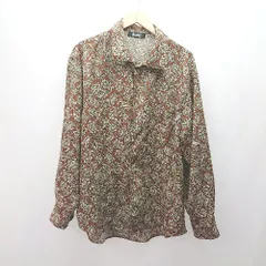 ◇ ◎ kutir クティール ペイズリー柄 ボタン 薄手 シンプル オシャレ カジュアル 長袖 シャツ サイズM ブラウン メンズ E  【1306260038128】