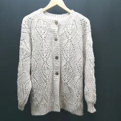 ◇ LOWRYS FARM ローリーズファーム ケーブル 起毛 厚手 シンプル オシャレ 長袖 ニット サイズF ホワイト レディース E  【1306260038777】