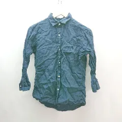 ◇ ◎ URBAN RESEARCH アーバンリサーチ ボタン 薄手 シンプル 胸ポケット 長袖 シャツ サイズM ネイビー レディース E  【1306260038999】