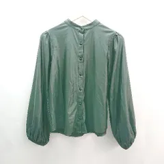 ◇ RETROGIRL レトロガール ノーカラー ボタン 薄手 シンプル オシャレ 長袖 シャツ サイズF ブラック レディース E  【1306260038951】