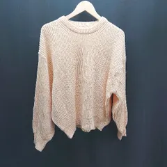 ◇ me+em select ミームセレクト シンプル 無地 カジュアル ゆったりめ 長袖 ニット サイズF オレンジ レディース E  【1306260039989】