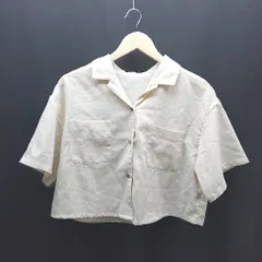 ◇ CLASSICAL ELF クラシカルエルフ クロップド丈 シンプル カジュアル 半袖 シャツ サイズM アイボリー レディース E  【1306260039866】