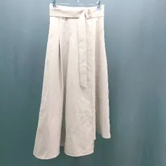 ◇ ROPE PICNIC ウエストゴム サイドジップ ベルト調節 切り返し 膝丈 フレア スカート サイズ36 ブラウン レディース E  【1306260039552】