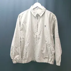 ◇ U.S. POLO ASSN ジップアップ ブランドロゴ 刺繍 カジュアル 長袖 ジャケット サイズF ベージュ レディース E  【1306260040589】