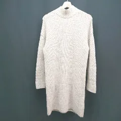 ◇ Ray Cassin レイカズン ハイネック ケーブル シンプル ニット 長袖 ひざ丈 ワンピース サイズF ベージュ レディース E  【1306260040459】
