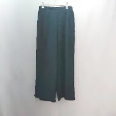 ◇ saloon サルーン ウエストゴム ゆったりめ シンプル タック ストレートパンツ サイズ38 ネイビー レディース E  【1306260040282】