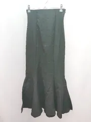 ◇ LAUIR ウエストゴム スリット 大人っぽい マーメイド ロング丈 フレア スカート サイズS ブラック レディース E  【1306260041876】