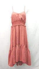 ◇ LIP SERVICE リップサービス ウエストゴム ゆったりめ シンプル ロング丈 ワンピース サイズS レッド レディース E  【1306260042392】