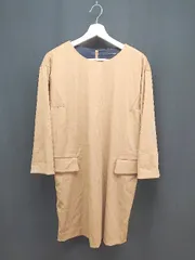 ◇ kai-aakmann カイアークマン 後ろチャック 綺麗め 大人 ロング丈 ワンピース サイズM キャメル レディース E 【1306260044594】