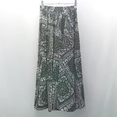 ◇ DAYCLOSET ペイズリー柄 ウエストゴム ロング丈 フレア スカート サイズ表記なし ブラック レディース E  【1306260044747】