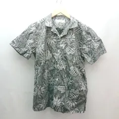 ◇ ciaopanic チャオパニック 柄物 胸ポケット 夏物 派手目 半袖 シャツ サイズM グレー系 メンズ E  【1306260045607】