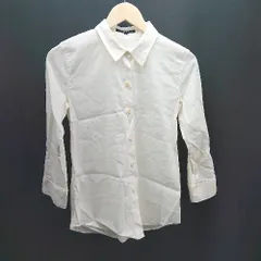 ◇ theory ボタン オフィスカジュアル きれいめ シンプル 長袖 シャツ サイズ2 アイボリー レディース E  【1306260046208】