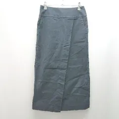 ◇ URBAN RESEARCH DOORS バックジップ スリット シンプル ロング丈 タイト スカート サイズ38 ネイビー レディース E  【1306260046536】