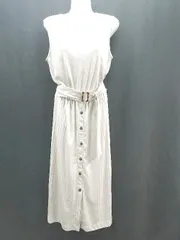 ◇ ◎ MOUSSY マウジー ニット生地 ウエストゴム ノースリーブ ロング丈 ワンピース サイズF ベージュ レディース E  【1306260047984】