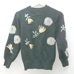 ◇ cawaii カワイイ クルーネック ガーリー 花柄 長袖 トレーナー サイズ表記なし ブラック レディース E  【1306260047649】