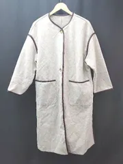 ◇ SAISON DE PAPILLON ノーカラー ガウン バイカラー ドロップショルダー 長袖 コート サイズS ベージュ レディース E  【1306260048882】