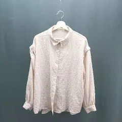 ◇ classical elf シアー 袖取り外し可能 2way　ガーリー フェミニン 長袖 シャツ サイズXL ベージュ レディース E  【1306260048837】