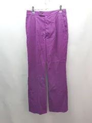 ◇ green label relaxing カジュアル センタープレス　シンプル アクセント パンツ サイズ36 パープル レディース E  【1306260048721】