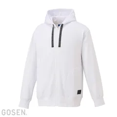 ゴーセン GOSEN 裏起毛ストレッチジップアップパーカー テニス・バドミントン アパレル(メンズ・ユニ) (W2540)、(30)ホワイト