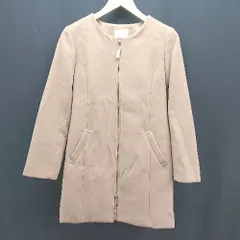 ◇ index インデックス ノーカラー ジップアップ ロング丈 綺麗め 長袖 コート サイズM キャメル レディース E  【1306260049803】