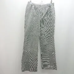 ◇ Simplicite ブロックチェック ストレッチ 裾スリット フレア パンツ サイズ表記なし L相当 ブラック系 レディース E  【1306260049759】