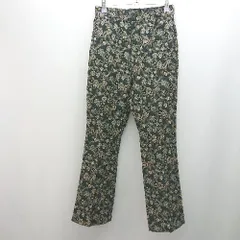 ◇ JEANASIS ジーナシス フラワー 花柄 刺繍 おしゃれ カジュアル ストレート パンツ サイズS ブラック系 レディース E  【1306260049742】