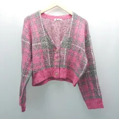 ◇ HEYUMM ヘユム チェック柄 カジュアル おしゃれ 長袖 ニット カーディガン サイズOne ピンク系 レディース E  【1306260049681】