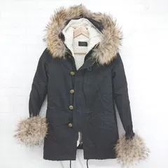 ◇ FREE'S SHOP フェイクファー ボアライナー ジップアップ 長袖 コート サイズS ブラック系 レディース E  【1306270006933】